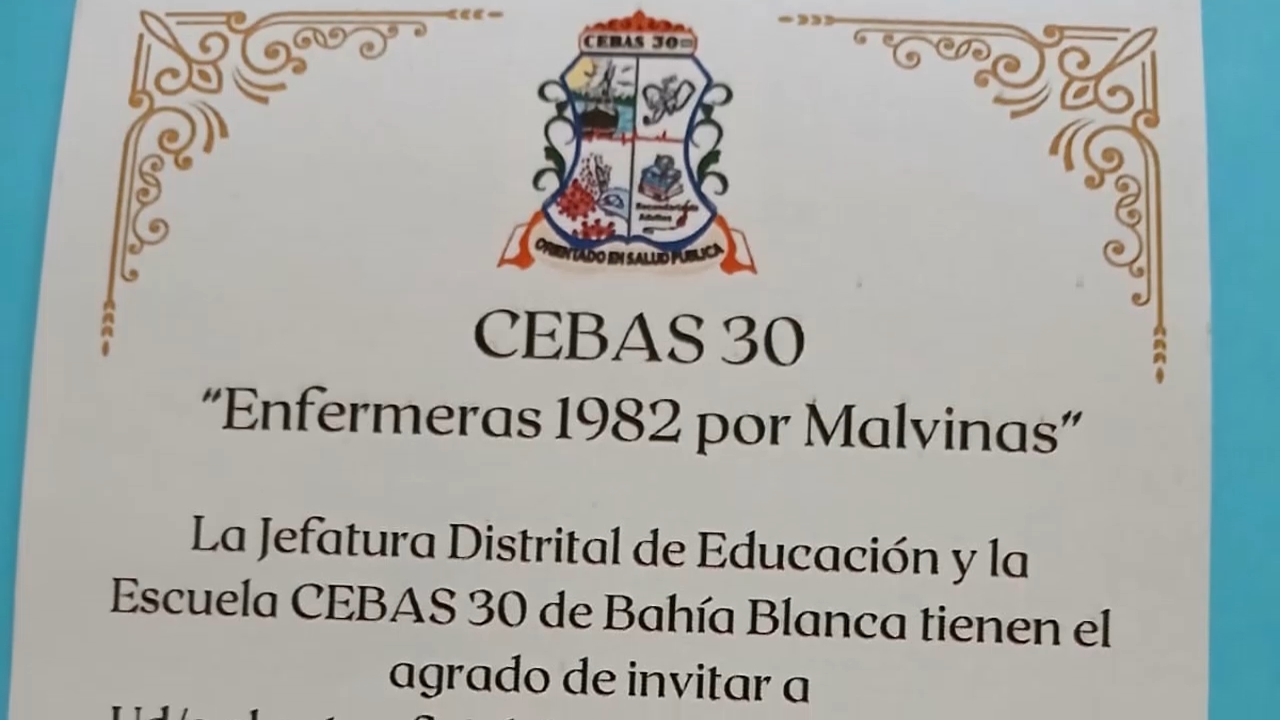 El CEBAS Nº 30 llevará el nombre “Enfermeras de Malvinas 1982”
