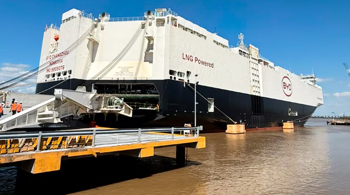 Llegó a la Argentina el barco chino de la polémica y descargó cerca de 5.800 autos híbridos y eléctricos