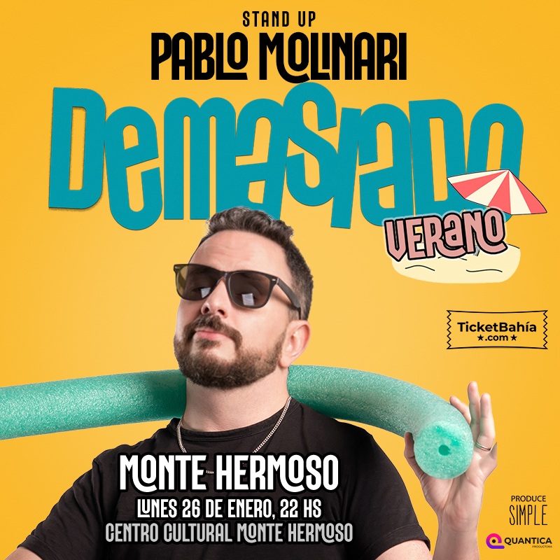 Pablo Molinari llega a Monte Hermoso con su show “Demasiado”