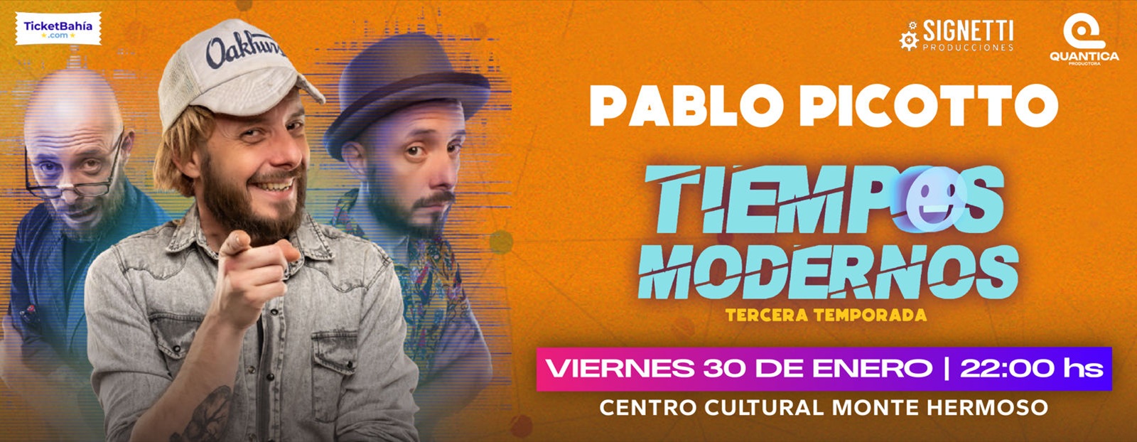 Pablo Picotto presenta su stand up “Tiempos Modernos” en Monte Hermoso