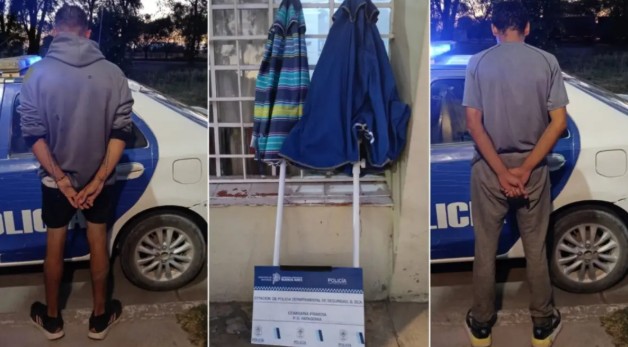 Robaron dos sombrillas de playa y los atraparon