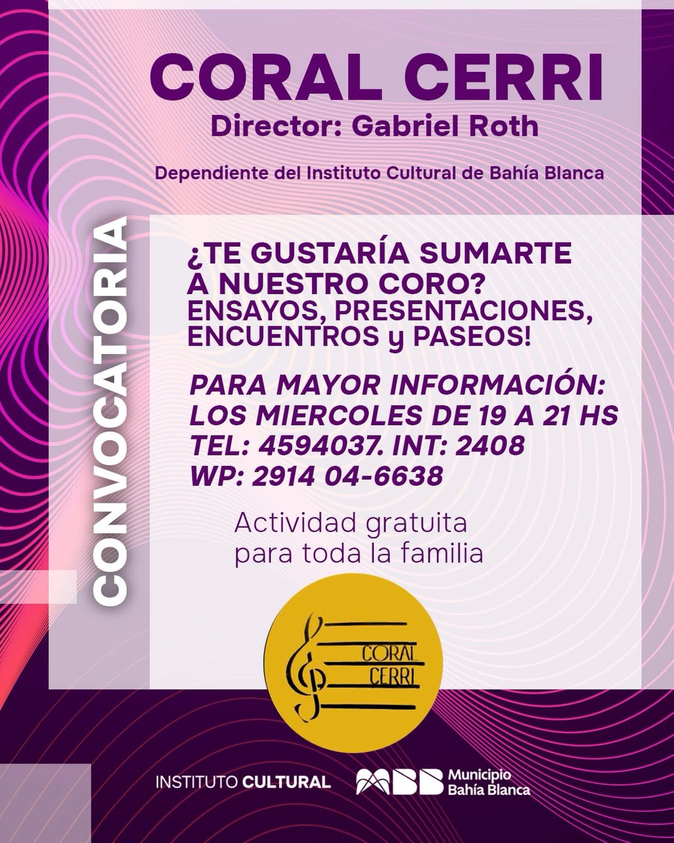 Convocatoria abierta para sumarse al Coral Cerri