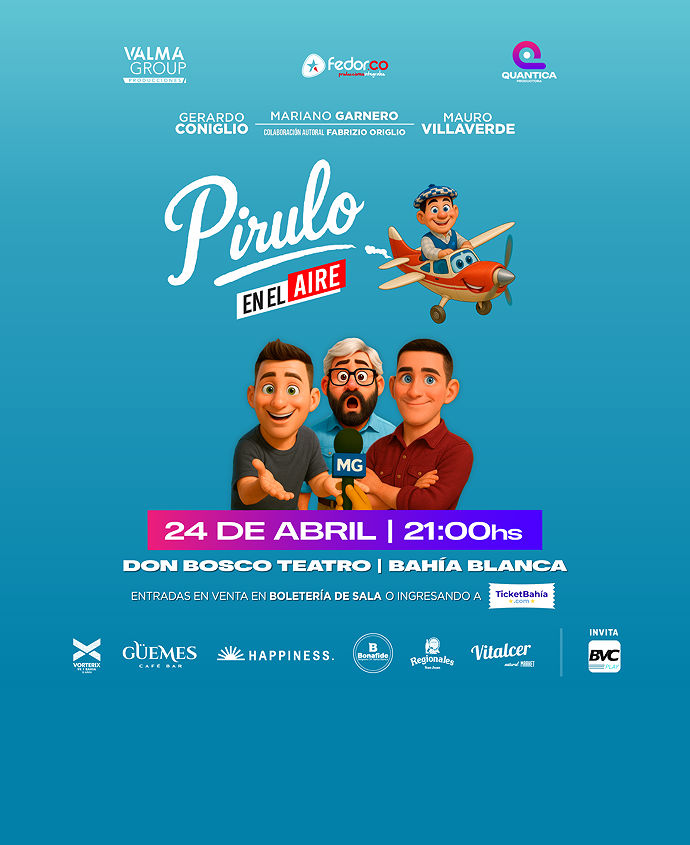 “Pirulo en el Aire” llega a Bahía Blanca: humor y espectáculo en el Teatro Don Bosco