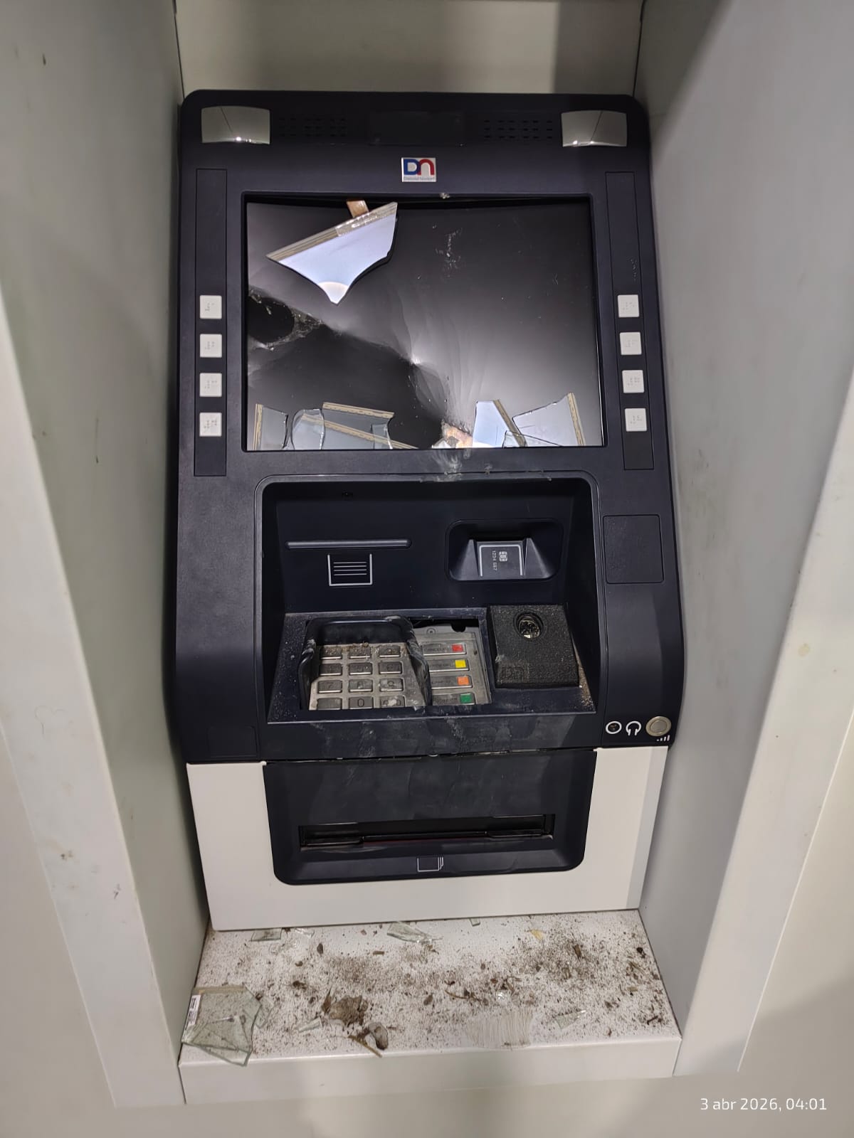 Destrozó un cajero automático y lo detuvieron