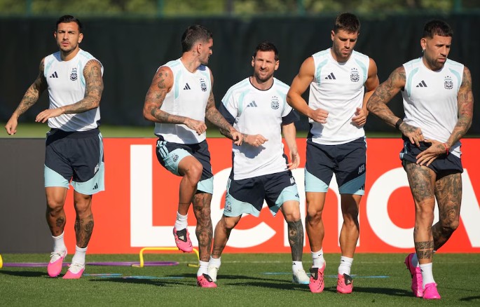 La última práctica de Argentina antes del debut en el Mundial