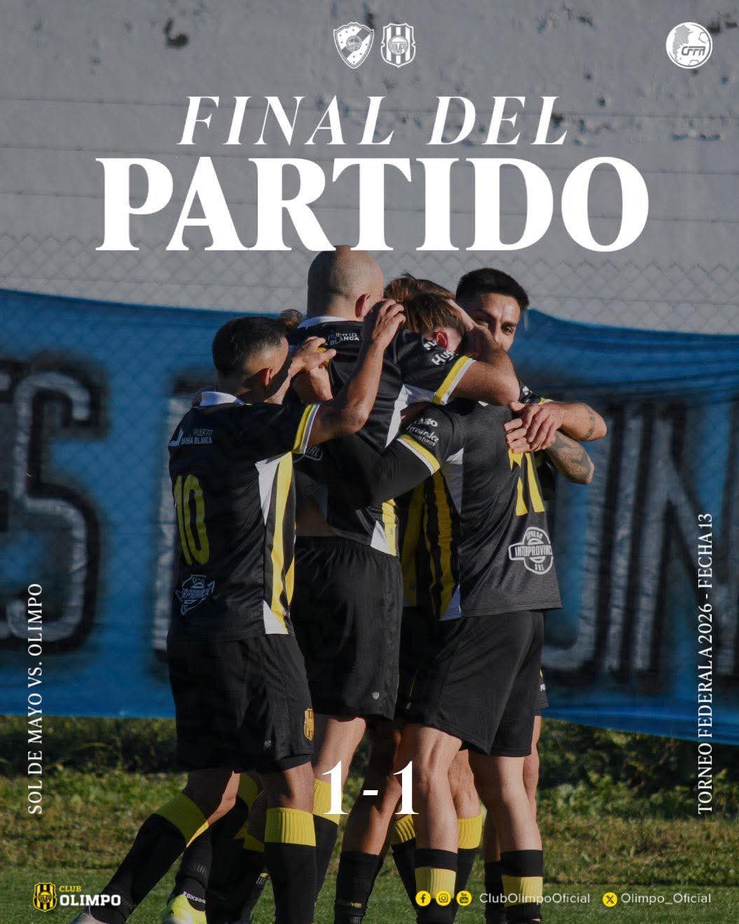 Olimpo empató en Viedma y conserva la punta del Federal A