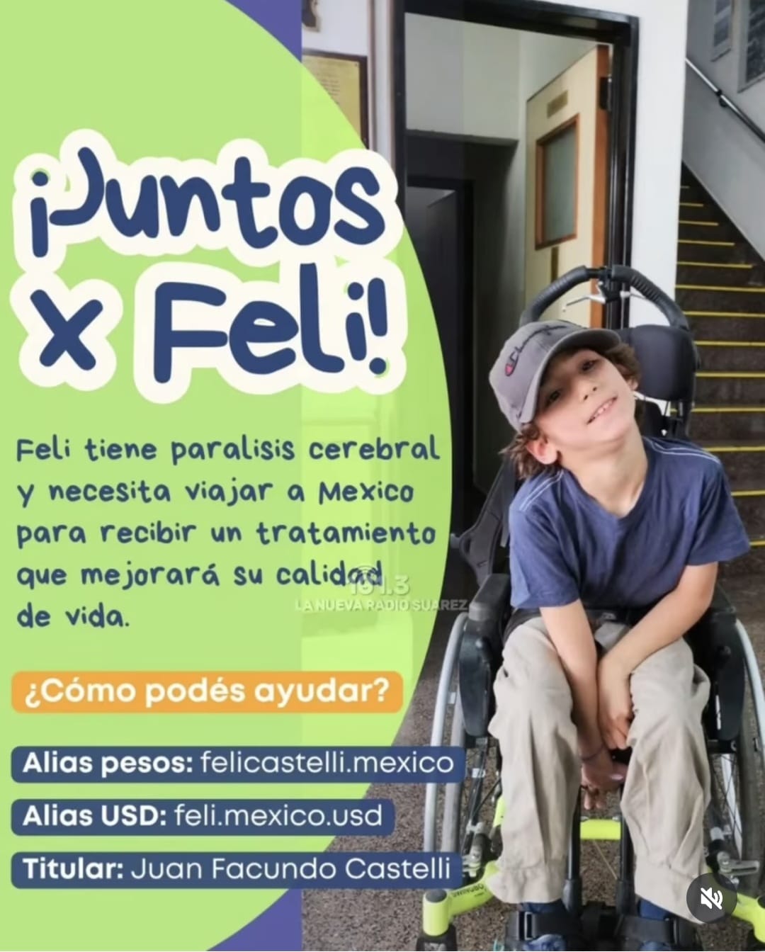Feli necesita la ayuda de todos para poder viajar a México a realizar un tratamiento que le mejore la calidad de vida