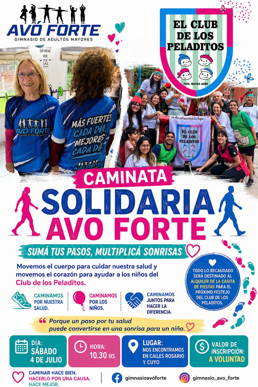Caminata solidaria a beneficio del Club de los Peladitos