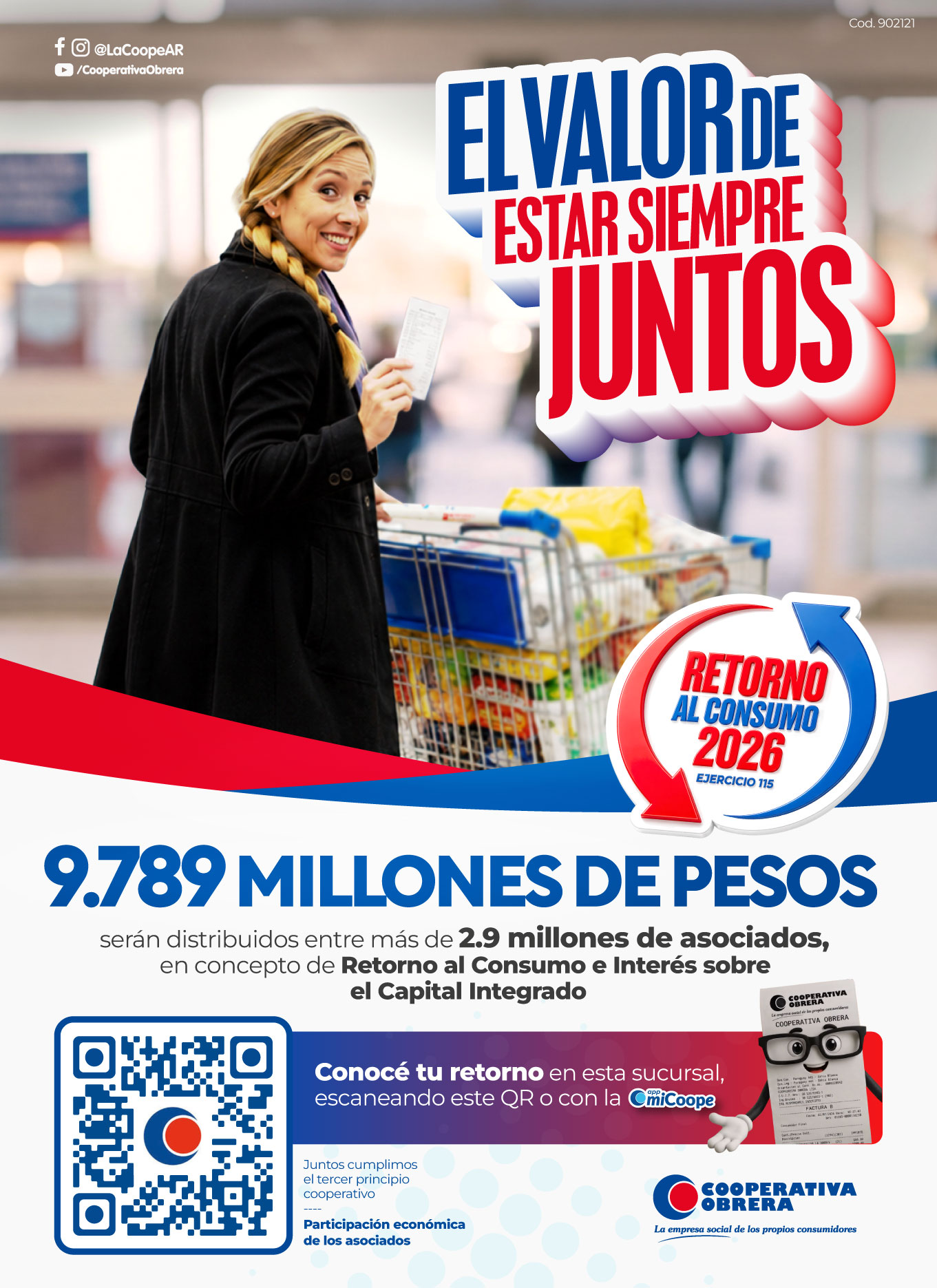 La Coope distribuye $9.789 millones entre sus asociados en concepto de Retorno e Intereses