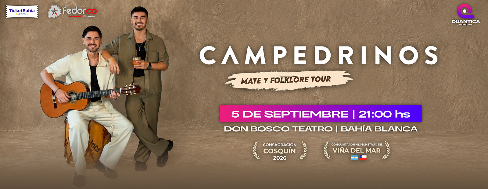 Campedrinos llega a Bahía Blanca con su “Mate y Folklore Tour”