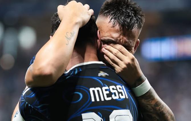 El bahiense Lautaro Martínez también se despidió de Messi