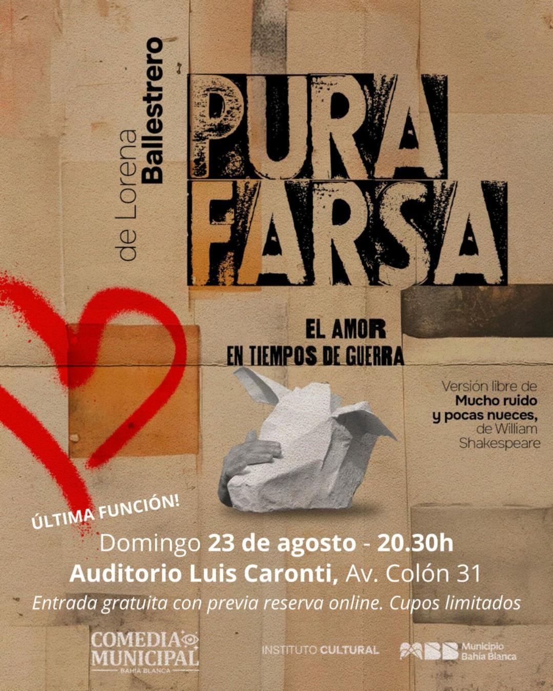 Última función de “Pura Farsa”: la Comedia Municipal se despide este domingo