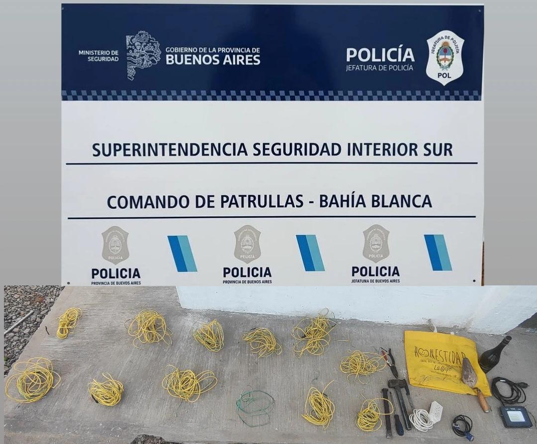 Aprehendieron a un hombre acusado de robar cableado del alumbrado público en el barrio Los Horneros