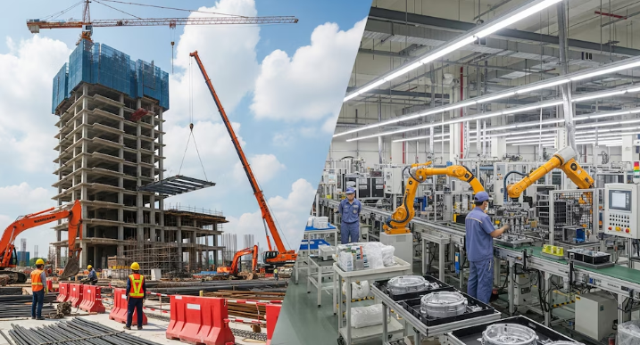 Tras la fuerte caída de julio, la industria y la construcción repuntaron en agosto