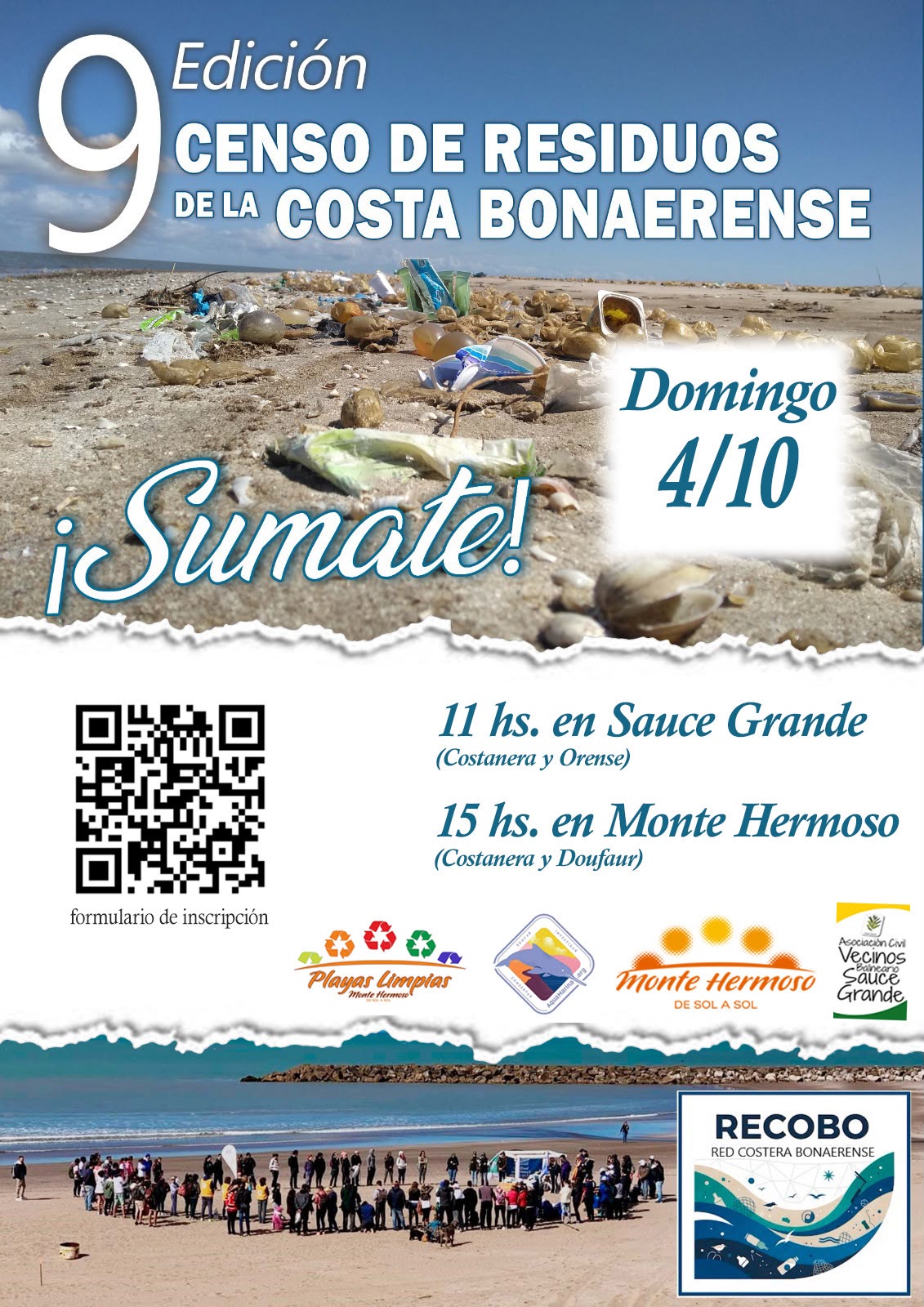Convocan a voluntarios para el Censo de Residuos en Sauce Grande y Monte Hermoso