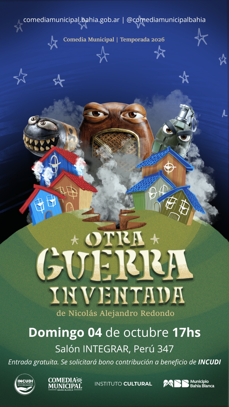 La Comedia Municipal presenta “Otra guerra inventada” a beneficio de INCUDI