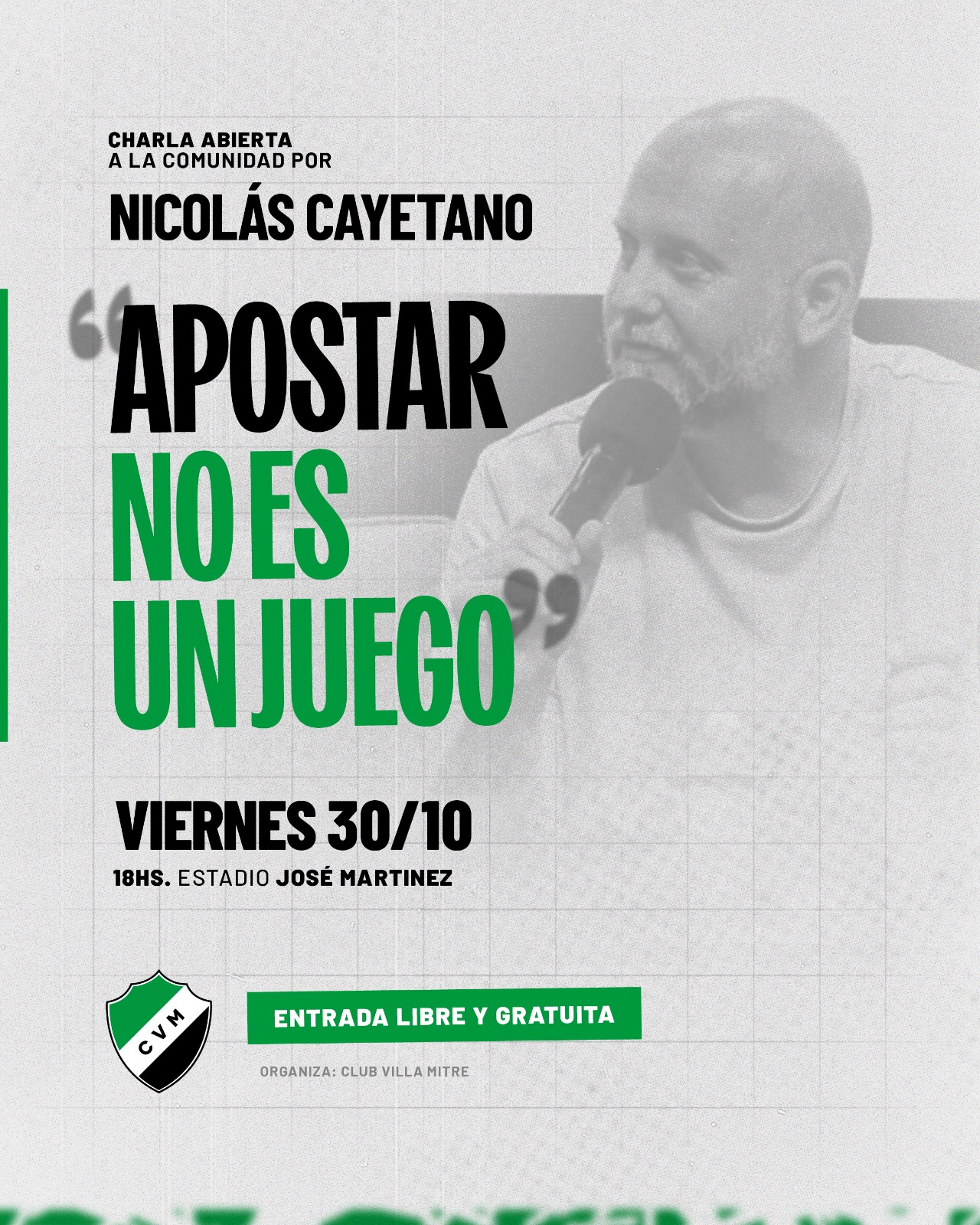 Ciclo de charlas de concientización sobre la Ludopatía a cargo del periodista Cayetano